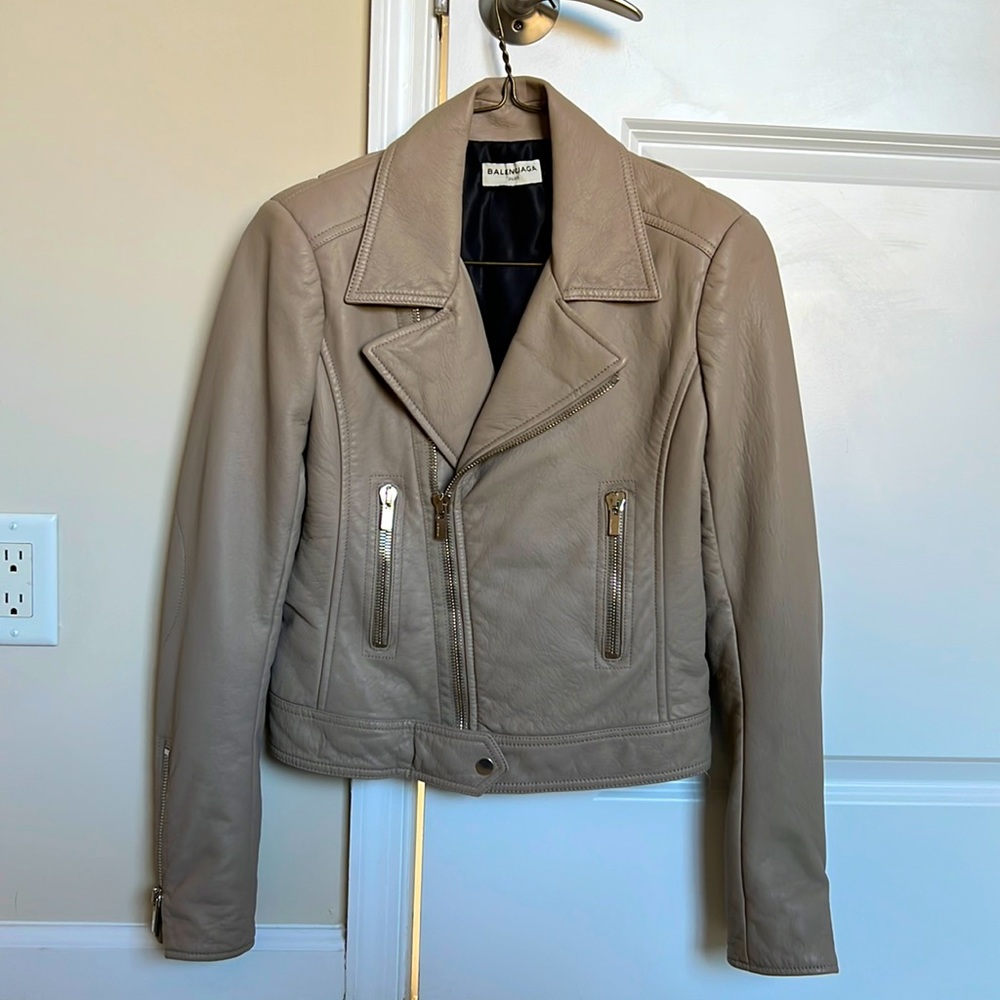 The Balenciaga Leather Moto Jacket, Gray. Stunning MUST Have!!!!